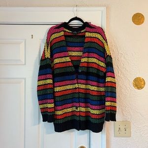 Lazy Oaf Rainbow Chunky Knit Cardigan